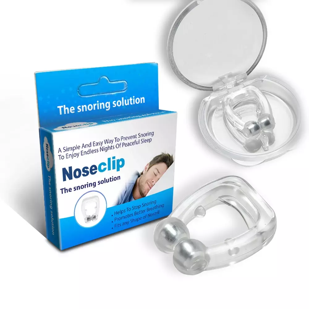 Antironquidos NoseClip, pinza nasal de silicona magnética, previene la apnea intermitente, mejora la respiración